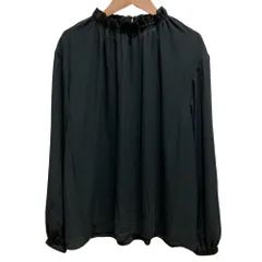美品 UNITED ARROWS ユナイテッドアローズ ロングスリーブ フリルカラー シアー ブラウス 1521-263-1162 ブラック レディース 古着 中古 USED