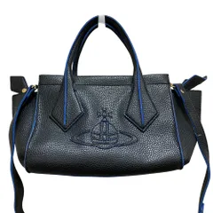 新品同様 Vivienne Westwood ヴィヴィアンウエストウッド アングロマニア オーブ レザー 2WAY ミニハンドバッグ ブラック ネイビー レディース 古着 中古 USED