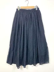 Samansa Mos2 サマンサモスモス CPF-1505121 ドット柄 プリーツ スカート sizeF/紺  ■■レディース