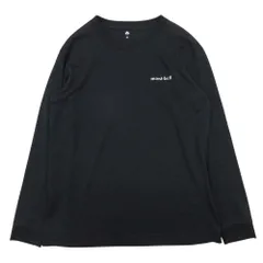 mont-bell モンベル WIC. 長袖 Tシャツ ロングスリーブ ワンポイントロゴ カットソー プルオーバー クルーネック XS 黒 メンズ 古着 中古 USED