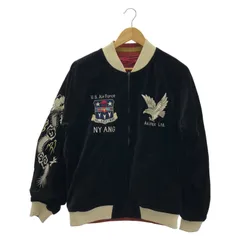 【中古】AVIREX スーベニアジャケット リバーシブル サイズL 黒/ワインレッド アヴィレックス[91]のサムネイル