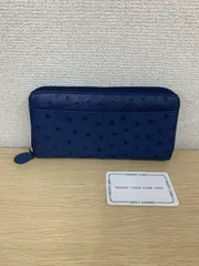 ●2【未使用】オーストリッチ レザー 長財布 ラウンドファスナー ラウンドジップ 本革【財布】【1】のサムネイル