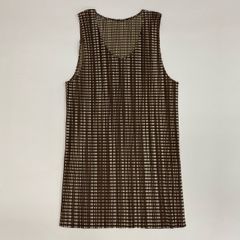 ISSEY MIYAKE プリーツプリーズ モスグリーン チェック柄 袖無し 