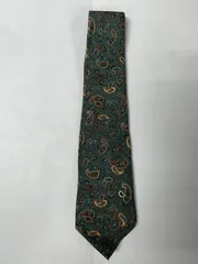 GIVENCHY ネクタイ 深緑 総柄 クラシック 古着 スーツ 成人式 紳士