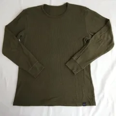 ユニクロ　ヒートテック　カットソー　モスグリーン　長袖　レディース　Mサイズ　ワッフル生地　AYM2-16E