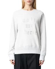 ザディグ エ ヴォルテール レディース アウター パーカー・スウェット シャツ Zadig Voltaire Call Me Cherie Rhinestone Sweatshirt Gris Chine