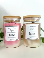 大人気★食べたくほど良い香りのアロマキャンドル お得な2個セット ラテキャンドル カフェラテ いちごラテ キャンドル ★送料無料★