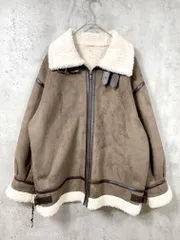 moment+ モーメントプラス mt01532 ムートンコート/ボア スエード ジャケット sizeM/茶 ◆■レディース