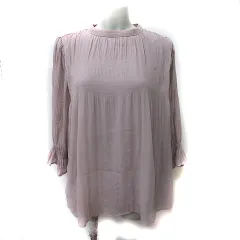 ジャスグリッティー JUSGLITTY シフォンブラウス プルオーバー シアー 長袖 2 M ピンク /YI