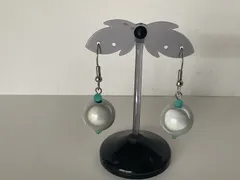 天然石★アマゾナイト★アクリルパール★フックピアス★ハンドメイド★ファッション★デザイン★ピアス