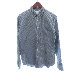 グローバルワーク GLOBAL WORK ボタンダウンシャツ ギンガムチェック 長袖 L 黒 ブラック /AU