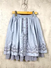 axes femme アクシーズファム TS282X87Y メルヘンカラー刺繍入り スカート sizeM/水色  ■■レディース