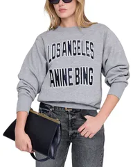 アニービン レディース アウター パーカー・スウェット シャツ Anine Bing Harry Shrunken Sweatshirt Grey Melange グレー