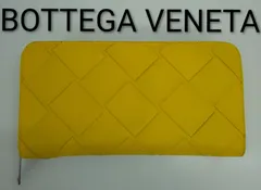 AQB11 ボッテガヴェネタ マキシイントレチャート ラウンドファスナー長財布 シルバー金具