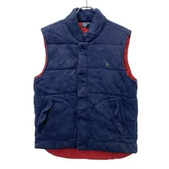 90s Polo by Ralph Lauren 中綿ベスト L ネイビー系 ポロバイラルフローレン TALONジップ タロンジップ ポニー刺繍 春秋物 a802-5520