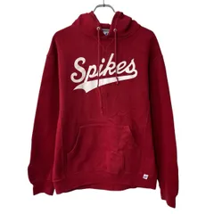 RUSSELL ATHLETIC プリントスウェット パーカー M レッド ラッセルアスレティック フーディー プルオーバー トップス 秋物 a802-5554