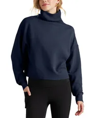 ローヌ レディース アウター パーカー・スウェット モックネック シャツ Rhone Dreamglow Mock Neck Sweatshirt Navy Blue ネイビー