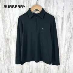 BURBERRY GOLF バーバリーゴルフ ホースロゴ刺繡 ハーフジップ ストレッチ 長袖 カットソー ブラック レディース トップス
