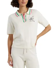 チンティアンドパーカー レディース トップス ポロシャツ コットン Chinti Parker Womens Cotton Peanuts Racquet Club Polo Cream クリーム