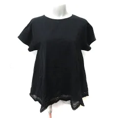 スタディオクリップ Studio Clip チュニック 半袖 レース M 黒 ブラック /YI