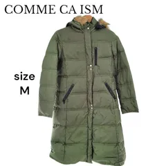 COMME CA ISM コムサイズム リバーシブルダウンコート M カーキ ブラック ダウン フェザー レディース ロング丈