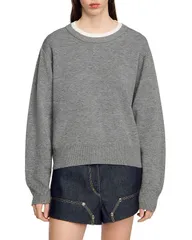 サンドロ レディース アウター パーカー・スウェット スウェット シャツ Sandro Nimbus Sweatshirt Grey グレー