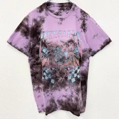 古着 used　METALLICA メタリカ　半袖バンドプリントTシャツ　タイダイ柄　クルーネック　紫　パープル　XLサイズ【値引き交渉OK！】