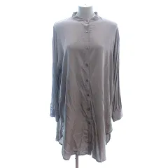 クラシカルエルフ classicalelf シャツワンピース ひざ丈 バンドカラー 長袖 L ベージュ /AU ●RY