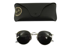 Authentic Ray-Ban Round Metal Sunglasses Silver Frame Black Lenses RB3447 w/ Case Mint Condition Mens Womens Classic TCG