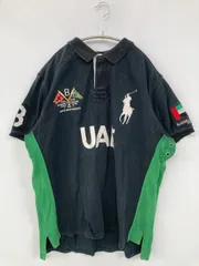 Polo by Ralph Lauren ポロシャツ XXL ブラック 前面プリント バックプリント ワンポイント ブランドロゴ 刺繍 半袖