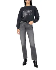 アニービン レディース アウター パーカー・スウェット スウェット シャツ Anine Bing Spencer Sweatshirt Washed Black ブラック