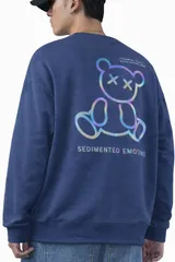 トレーナー メンズプルオーバー Mサイズ ネイビー 大きい サイズ長袖Tシャツ メンズ 秋冬 メンズ パーカーラウンドネックオールマッチ 韓国 A8002