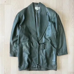 JHA-JHA by FOOK 香港製 レイクグリーン 緑 本革 ジャケット コート レザー ヴィンテージ