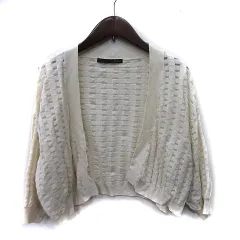 ヘザー Heather カーディガン ボレロ ニット 長袖 F 白 オフホワイト /YI