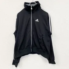古着 used　90s　adidas　アディダス　長袖トラックジャケット　フルジップジャージ　ヴィンテージ　黒　ブラック　Mサイズ【値引き交渉OK！】