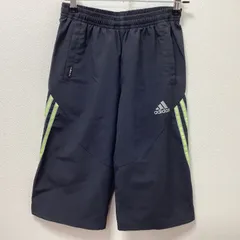 古着　adidas　アディダス　スリーストライプス　クリマライト　ナイロン　ハーフパンツ　キッズ　140サイズ　ドライ　ブラック　黒　トレーニング　吸汗速乾　スポーツ
