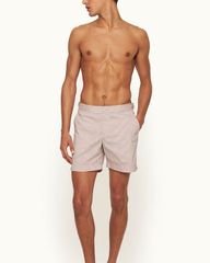 Orlebar Brown Men's Bulldog Classic Stripe 6 Swim Trunks in Desert Pink