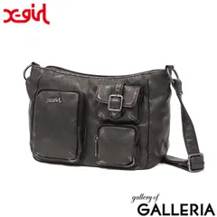 エックスガール ショルダーバッグ レディース ブランド X-girl 斜めがけ 肩かけ 大人 小さめ ハンドバッグ A5 MULTI POCKET FADED FAUX LEATHER BAG 105254053001 BLACK