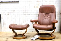 H25K63b EKORNES コンサル リクライニングチェア オットマン付き