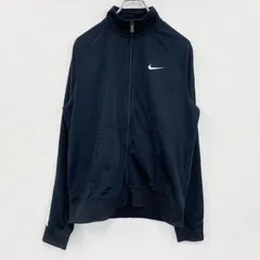 古着 used　NIKE　ナイキ　長袖トラックジャケット　フルジップジャージ　ワンポイントロゴ刺繍　黒　ブラック　Mサイズ【値引き交渉OK！】