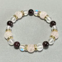 ローズクオーツ　ガーネット　ルナフラッシュ　ブレスレット　心身を癒す　恋愛成就