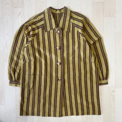 黄色 茶色 ストライプ柄 ヴィンテージ ジャケット