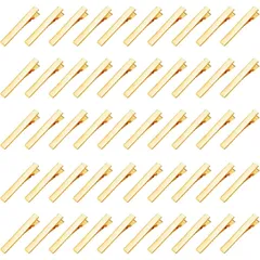 ヘアアクセサリー 手作り 装飾材料 DIY 大人 ヘアクリップ メタルパーツ プロユース クリップベース 工作用品 50個入り (ゴールド 金具 バレッタ - ゴールド 5.5) ヘアピン