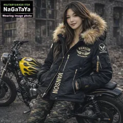 VANSON バンソン フライングスター刺繍 中綿 N3-B フライトジャケット フード脱着式 NVJK-2403 アウター メンズ 防寒