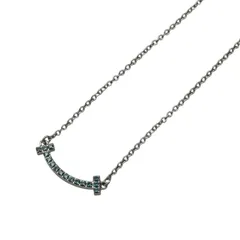 ティファニー TIFFANY＆CO Tスマイルネックレスミニ ホワイトゴールド Au750/ブルートパーズ ジュエリー