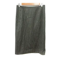 セオリー Theory タイトスカート ミモレ ロング ストライプ ウール 0 S 緑 オリーブ色 /MN