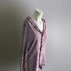 USA 90s ブラウス レーヨン 刺繍 アメリカ ヴィンテージ シャツ 花柄 トップス VINTAGE フリル ラッフル ドレープ H541