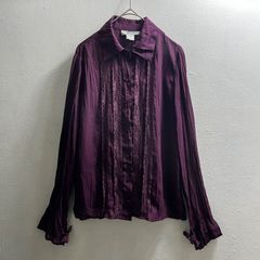 襟刺繍 エンブロイダリー タック シャツ ブラウス トップス ピンクY289 