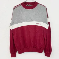 古着 used　70s　adidas　アディダス　スウェット/トレーナー　ヴィンテージ　灰色　グレー　赤　レッド　174サイズ【値引き交渉OK！】