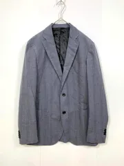 nano universe ナノユニバース 68-9117001 2つボタン シングルスーツ ダークグレー チェック テーラード ジャケット sizeL/グレー ■■メンズ